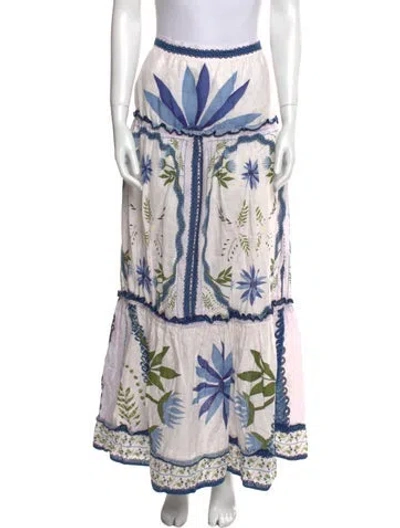 Pre-owned Lug Von Siga Linen Long Skirt In White