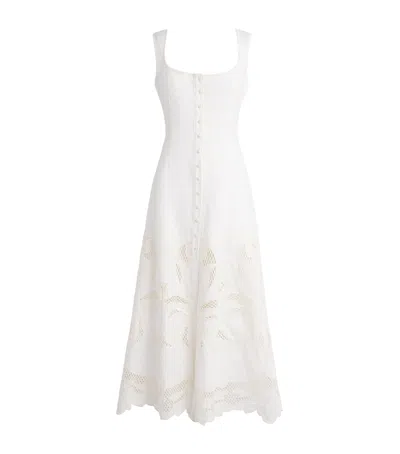 Lug Von Siga Linen Mila Midi Dress In White