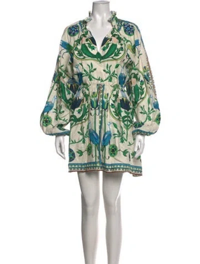 Pre-owned Lug Von Siga Linen Mini Dress In Green