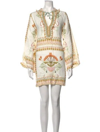 Pre-owned Lug Von Siga Linen Mini Dress In Multicolor