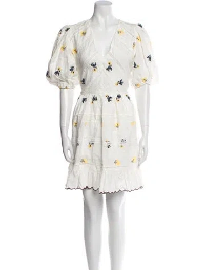 Pre-owned Lug Von Siga Linen Mini Dress In White