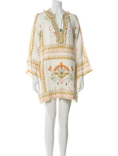 Pre-owned Lug Von Siga Linen Mini Dress In White