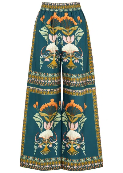 Lug Von Siga Madison Printed Cotton Trousers In Multicoloured