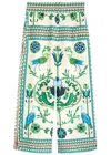 Lug Von Siga Maria Wide Leg Pants In Off White Multi In Green