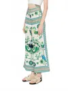 Lug Von Siga Maria Wide Leg Pants In Off White Multi In Green