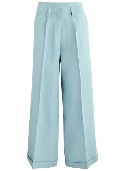 Lug Von Siga Maria Wide-leg Woven Trousers In Light Blue