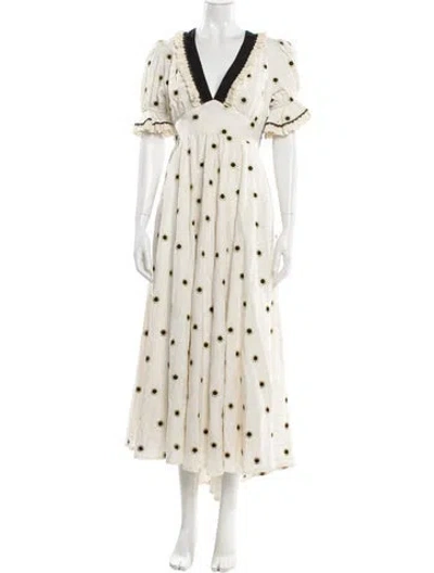 Pre-owned Lug Von Siga Polka Dot Print Long Dress W/ Tags In Multi
