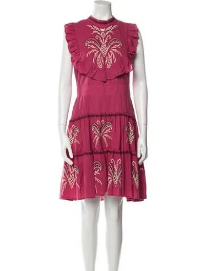 Pre-owned Lug Von Siga Printed Knee-length Dress In Red