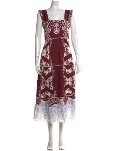 Pre-owned Lug Von Siga Printed Midi Length Dress In Multicolor