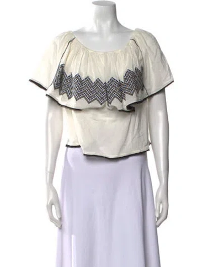 Pre-owned Lug Von Siga Printed Scoop Neck Crop Top In Neutral