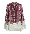 Lug Von Siga Tess Printed Satin Blouse In Burgundy