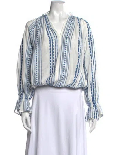 Pre-owned Lug Von Siga Printed V-neck Blouse In Multi