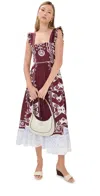 Lug Von Siga Printed Sybill Midi Dress In Maroon/blue