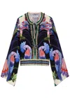Lug Von Siga Tess Floral-printed Satin Blouse In Multicoloured