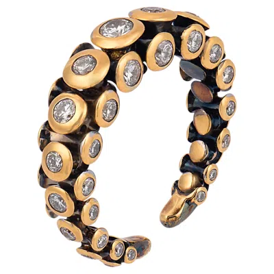 Pre-owned Lugano 1.50 Carat Total Weight Diamond 18k Yellow Gold Ring