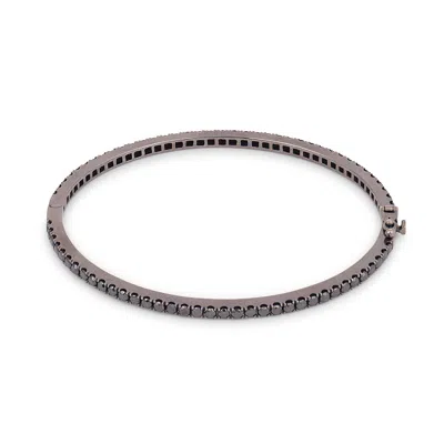 Pre-owned Lugano Black Diamond 18k Blackened Gold Bangle Bracelet