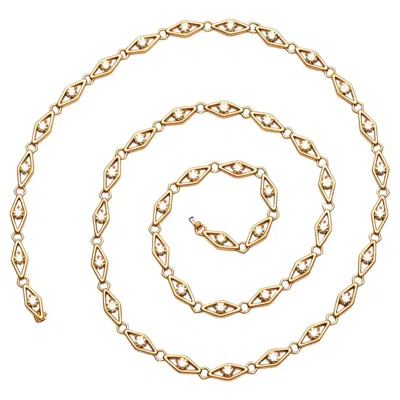 Pre-owned Lugano Diamond And Green Enamel Necklace