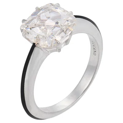 Pre-owned Lugano Gia 2.00 Carat Old Mine Cut Diamond 18k White Gold Engagement Ring