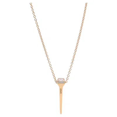 Pre-owned Lugano Kite Nail Diamond Pendant Necklace 18k Rose Gold 0.28ctw 1071973 In Red