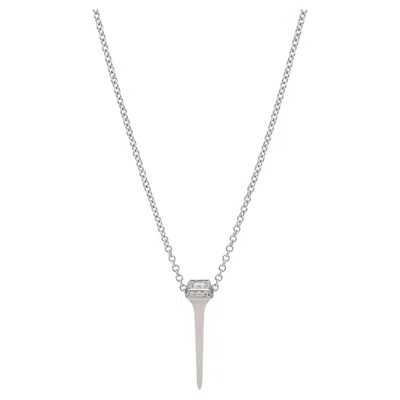 Pre-owned Lugano Kite Nail Diamond Pendant Necklace 18k White Gold 0.31ctw 1295286