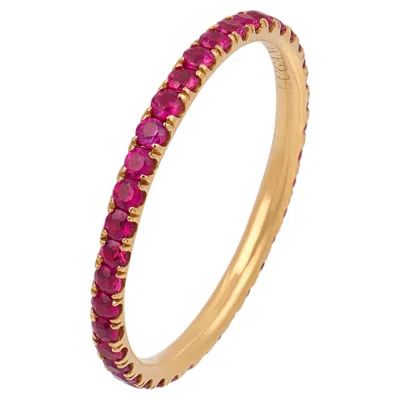 Pre-owned Lugano Ruby 18k Yellow Gold Eternity Band