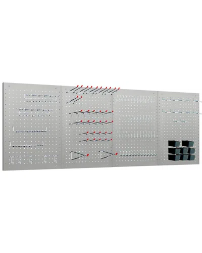 Lugo 128pc Pegboard Wall Organizer Kit In Grey