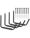 Lugo Heavy Duty Steel Hooks 4pc In Black