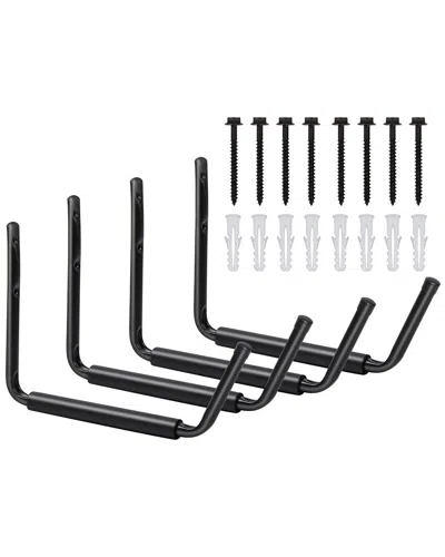 Lugo Heavy Duty Steel Hooks 4pc In Black