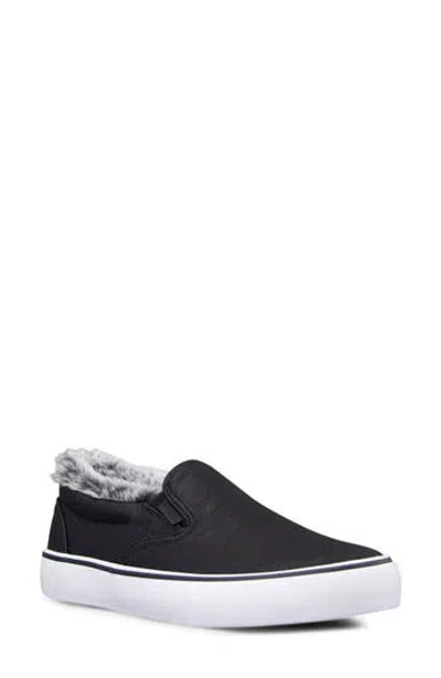 Lugz Clipper Faux Fur Slip-on Sneaker In Black