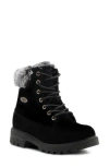 Lugz Empire High Faux Fur Lug Sole Boot In Black/black-charcoal