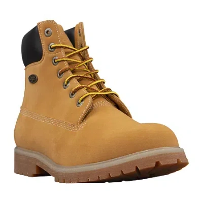 Lugz Mens Convoy Fleece Wide Block Heel Lace Up Boots In Yellow