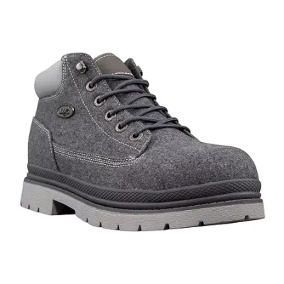 Lugz Mens Flat Heel Lace Up Boots In Gray