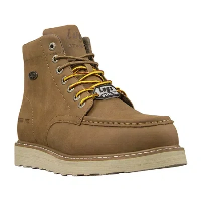 Lugz Monterey Steel Mens Flat Heel Work Boots In Brown