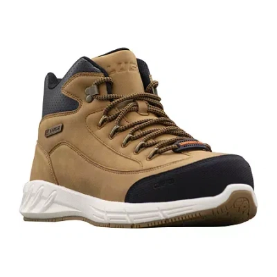 Lugz Rapid Composite Toe Mens Slip Resistant Flat Heel Work Boots In Brown