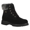 Lugz Womens Convoy Fur Block Heel Lace Up Boots In Black