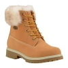 Lugz Womens Convoy Fur Block Heel Lace Up Boots In Brown