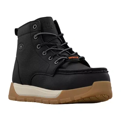 Lugz Yard Lx Composite Toe Mens Slip Resistant Flat Heel Work Boots In Black