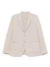 Luigi Bianchi Single-breasted Blazer In Light Beige With Classic Features In Neutral