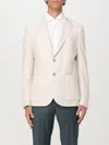 Luigi Bianchi Linen Jacket Buttoned-cuff Sleeves In Beige