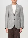 Luigi Bianchi Tartan Check Wool Blend Jacket In Grau