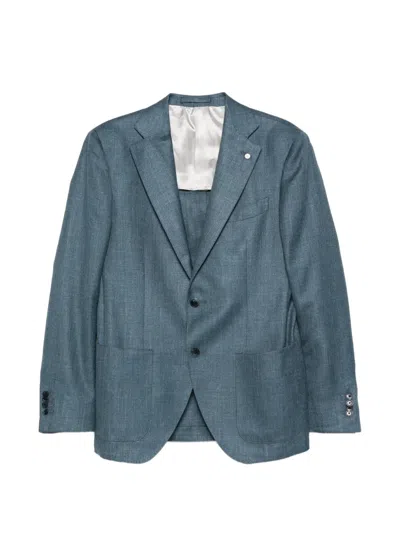 Luigi Bianchi Single Breasted Blazer Notch Lapel Pockets In Blue