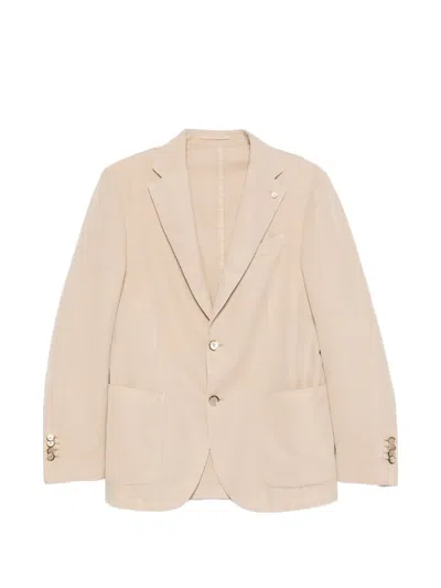 Luigi Bianchi Buttoned Single-breasted Blazer In Neutral