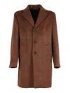 Luigi Bianchi Classic Tailored Coat With Structured Fit In Brown