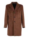 Luigi Bianchi Classic Tailored Coat With Structured Fit In Brown