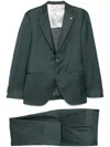 Luigi Bianchi Double-breasted Forest Green Wool Suit In Green