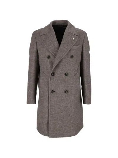 Luigi Bianchi Double-breasted Coat In Brown