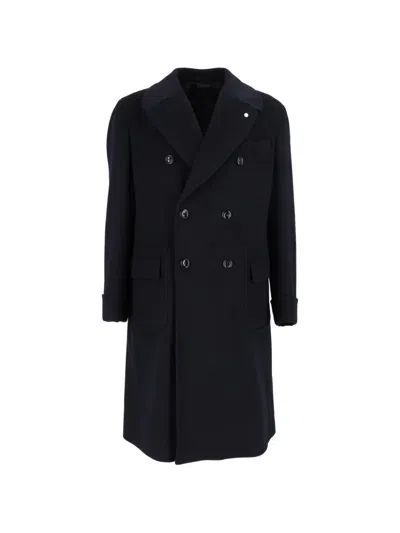 Luigi Bianchi Double-breasted Drop S Coat In Black