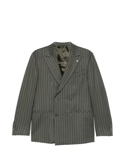 Luigi Bianchi Double-breasted Pinstripe-pattern Suit In Gray