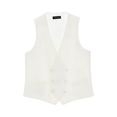 Luigi Bianchi Double-breasted Satin Vest In Neutral