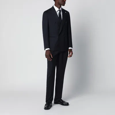 Luigi Bianchi Double-breasted Wool Suit In Blue
